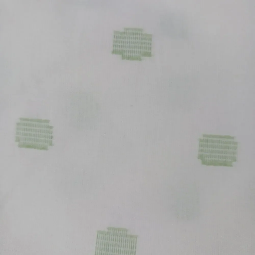 Set Of 6 White Mint Green Linen Embroidered Napkins